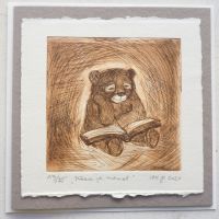 õnnitluskaart "Karu ja raamat", kuivnõel, 26€